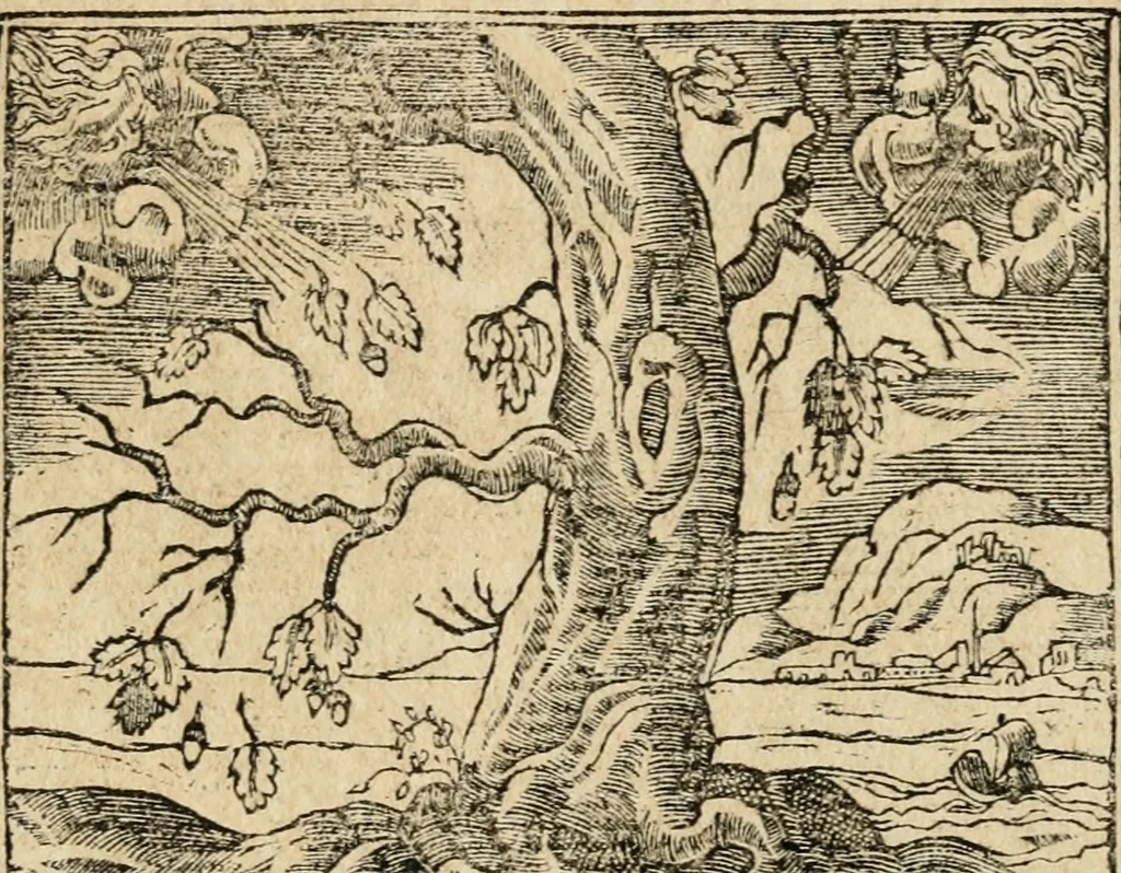 An illustration from Diverse imprese accommodate a diuerse moralità : con versi che i loro significati dichiarano : tratte da gli emblemi dell'Alciato, 1549, leaf 45