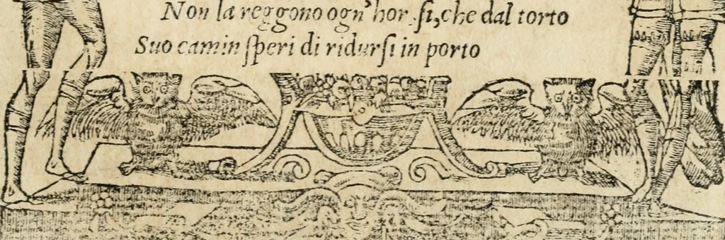 An illustration from Diverse imprese accommodate a diuerse moralità : con versi che i loro significati dichiarano : tratte da gli emblemi dell'Alciato, 1549, leaf 46