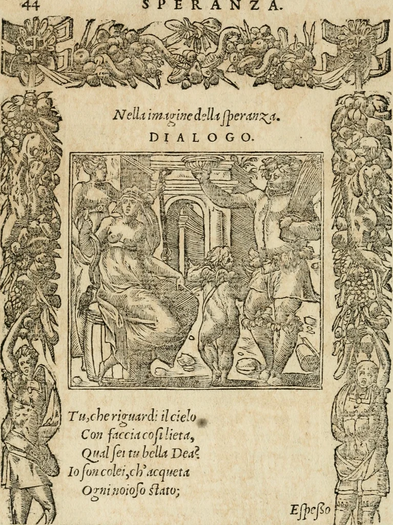 An illustration from Diverse imprese accommodate a diuerse moralità : con versi che i loro significati dichiarano : tratte da gli emblemi dell'Alciato, 1549, leaf 47