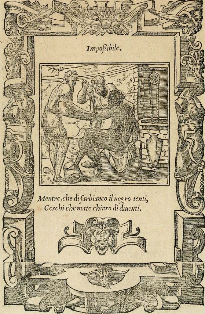 An illustration from Diverse imprese accommodate a diuerse moralità : con versi che i loro significati dichiarano : tratte da gli emblemi dell'Alciato, 1549, leaf 57