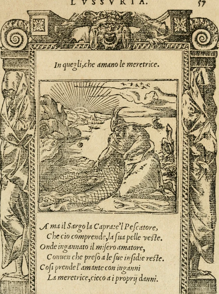 An illustration from Diverse imprese accommodate a diuerse moralità : con versi che i loro significati dichiarano : tratte da gli emblemi dell'Alciato, 1549, leaf 60