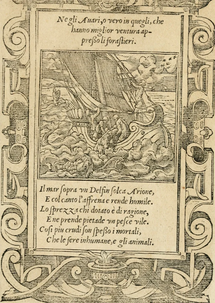 An illustration from Diverse imprese accommodate a diuerse moralità : con versi che i loro significati dichiarano : tratte da gli emblemi dell'Alciato, 1549, leaf 66