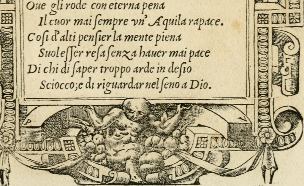 An illustration from Diverse imprese accommodate a diuerse moralità : con versi che i loro significati dichiarano : tratte da gli emblemi dell'Alciato, 1549, leaf 72