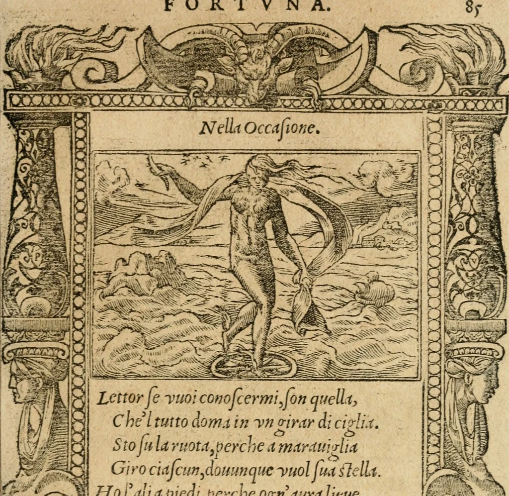 An illustration from Diverse imprese accommodate a diuerse moralità : con versi che i loro significati dichiarano : tratte da gli emblemi dell'Alciato, 1549, leaf 88