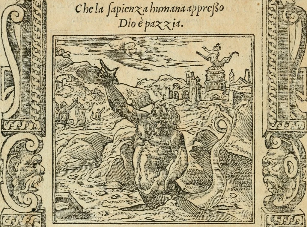 An illustration from Diverse imprese accommodate a diuerse moralità : con versi che i loro significati dichiarano : tratte da gli emblemi dell'Alciato, 1549, leaf 9