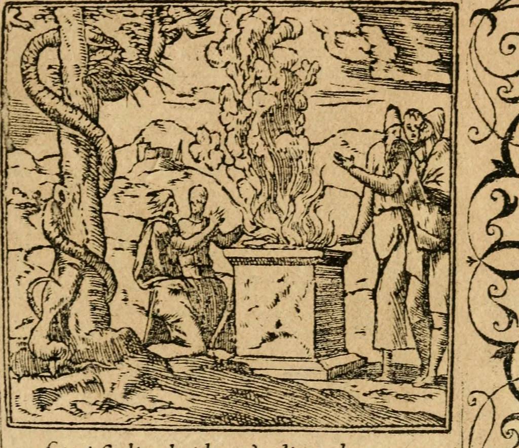 An illustration from Diverse imprese accommodate a diuerse moralità : con versi che i loro significati dichiarano : tratte da gli emblemi dell'Alciato, 1549, leaf 94