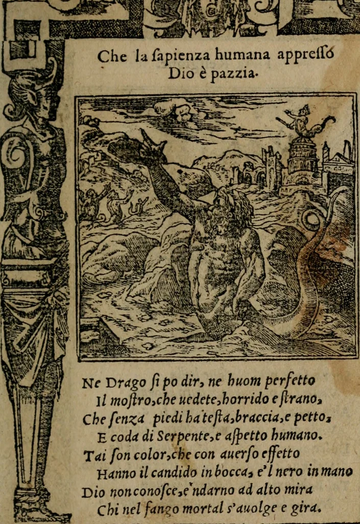 An illustration from Diverse imprese accomodate a diverse moralità, co versi che i loro significati dichiarano insieme con molte altre mella lingua italiana non piu tradotte, 1576, leaf 10