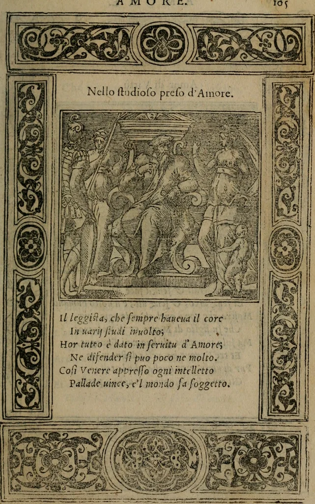 An illustration from Diverse imprese accomodate a diverse moralità, co versi che i loro significati dichiarano insieme con molte altre mella lingua italiana non piu tradotte, 1576, leaf 108