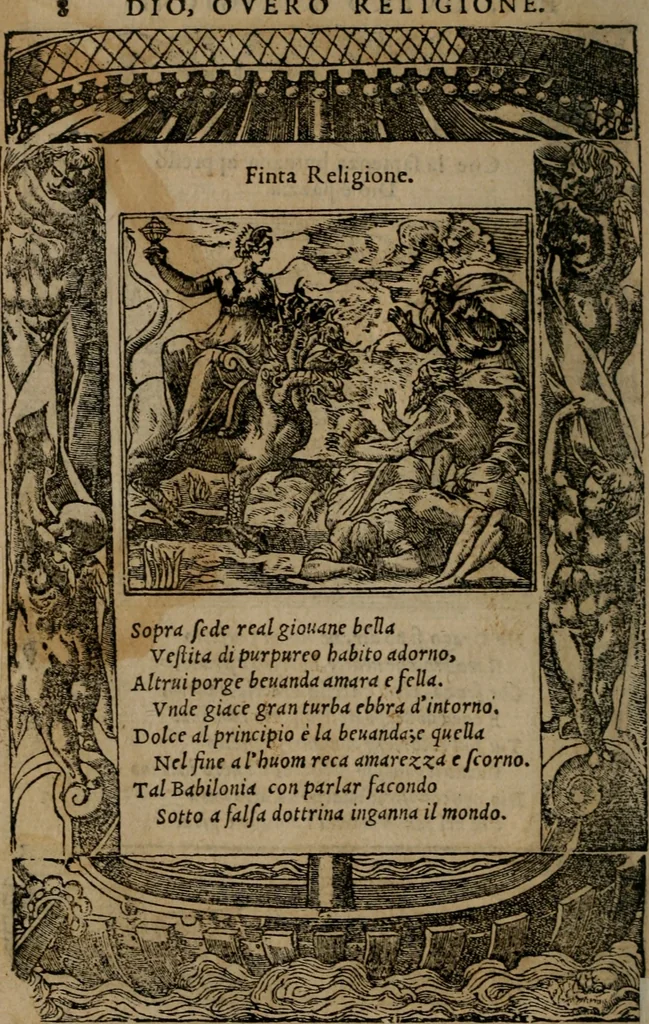 An illustration from Diverse imprese accomodate a diverse moralità, co versi che i loro significati dichiarano insieme con molte altre mella lingua italiana non piu tradotte, 1576, leaf 11