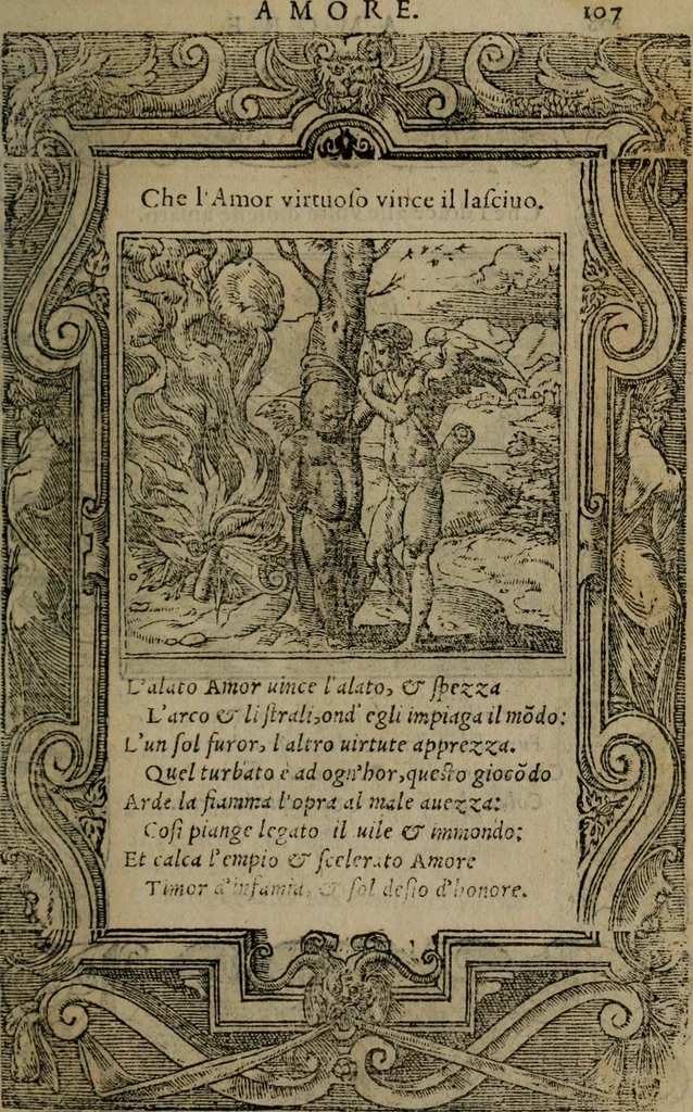 An illustration from Diverse imprese accomodate a diverse moralità, co versi che i loro significati dichiarano insieme con molte altre mella lingua italiana non piu tradotte, 1576, leaf 110