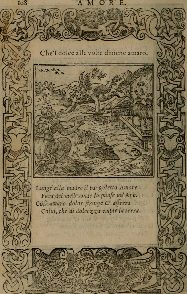 An illustration from Diverse imprese accomodate a diverse moralità, co versi che i loro significati dichiarano insieme con molte altre mella lingua italiana non piu tradotte, 1576, leaf 111