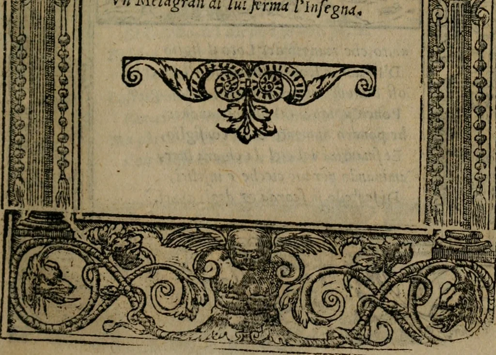An illustration from Diverse imprese accomodate a diverse moralità, co versi che i loro significati dichiarano insieme con molte altre mella lingua italiana non piu tradotte, 1576, leaf 114
