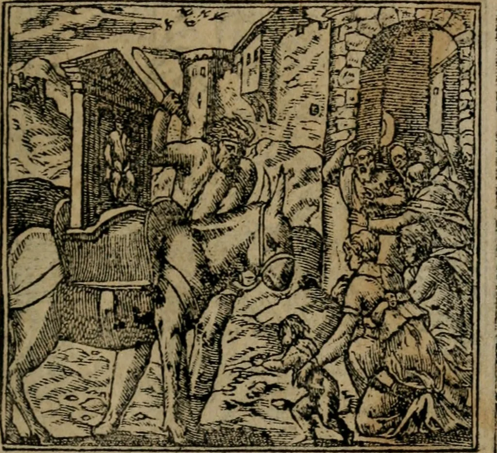 An illustration from Diverse imprese accomodate a diverse moralità, co versi che i loro significati dichiarano insieme con molte altre mella lingua italiana non piu tradotte, 1576, leaf 12