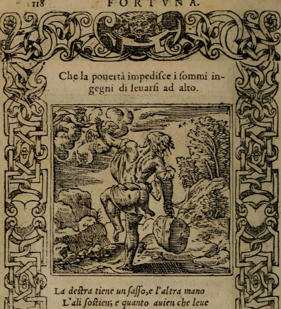 An illustration from Diverse imprese accomodate a diverse moralità, co versi che i loro significati dichiarano insieme con molte altre mella lingua italiana non piu tradotte, 1576, leaf 121