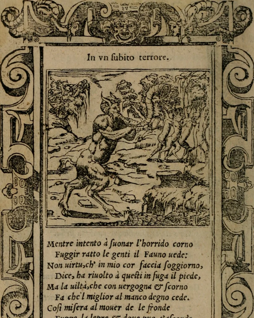 An illustration from Diverse imprese accomodate a diverse moralità, co versi che i loro significati dichiarano insieme con molte altre mella lingua italiana non piu tradotte, 1576, leaf 123