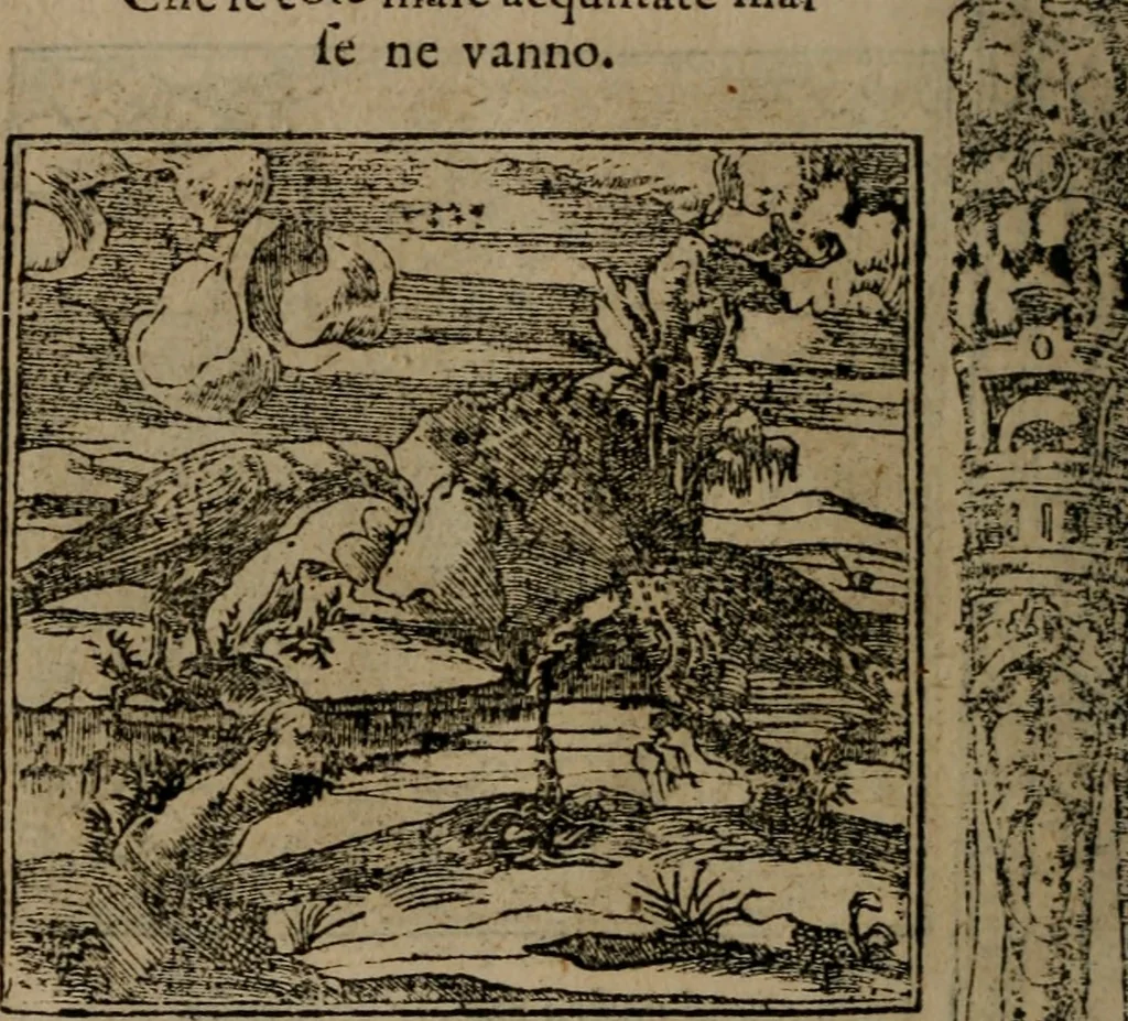 An illustration from Diverse imprese accomodate a diverse moralità, co versi che i loro significati dichiarano insieme con molte altre mella lingua italiana non piu tradotte, 1576, leaf 129
