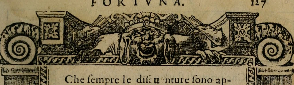 An illustration from Diverse imprese accomodate a diverse moralità, co versi che i loro significati dichiarano insieme con molte altre mella lingua italiana non piu tradotte, 1576, leaf 130