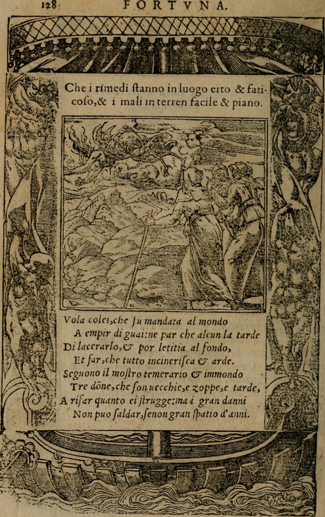 An illustration from Diverse imprese accomodate a diverse moralità, co versi che i loro significati dichiarano insieme con molte altre mella lingua italiana non piu tradotte, 1576, leaf 131
