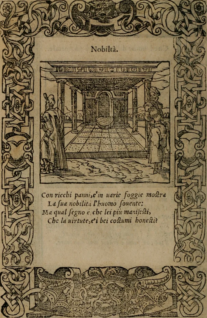 An illustration from Diverse imprese accomodate a diverse moralità, co versi che i loro significati dichiarano insieme con molte altre mella lingua italiana non piu tradotte, 1576, leaf 137