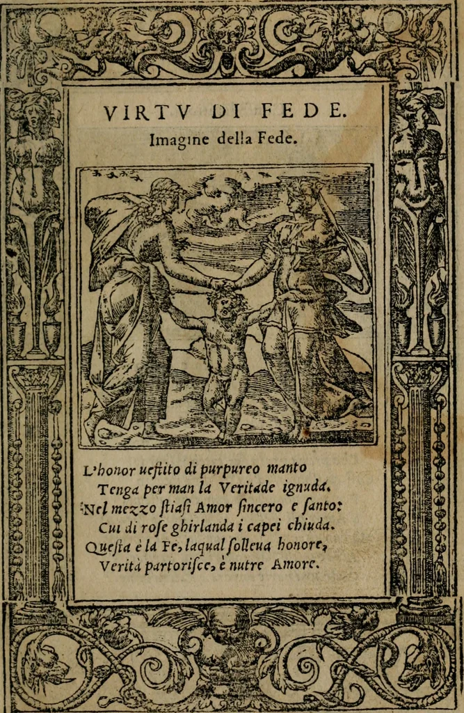 An illustration from Diverse imprese accomodate a diverse moralità, co versi che i loro significati dichiarano insieme con molte altre mella lingua italiana non piu tradotte, 1576, leaf 14