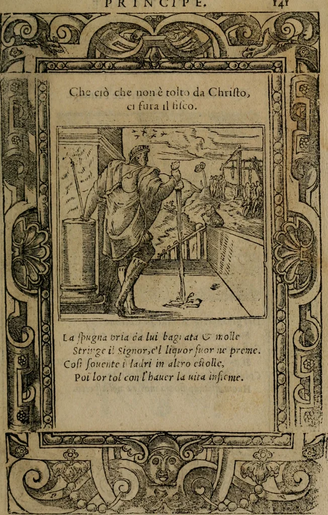 An illustration from Diverse imprese accomodate a diverse moralità, co versi che i loro significati dichiarano insieme con molte altre mella lingua italiana non piu tradotte, 1576, leaf 144