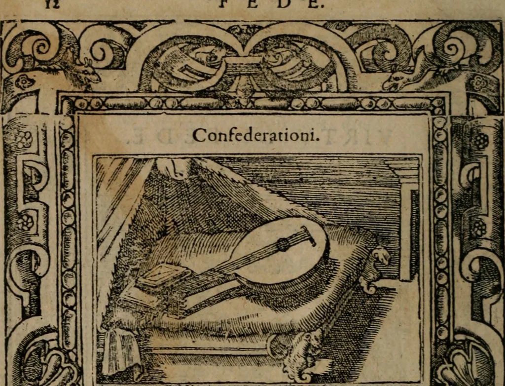 An illustration from Diverse imprese accomodate a diverse moralità, co versi che i loro significati dichiarano insieme con molte altre mella lingua italiana non piu tradotte, 1576, leaf 15
