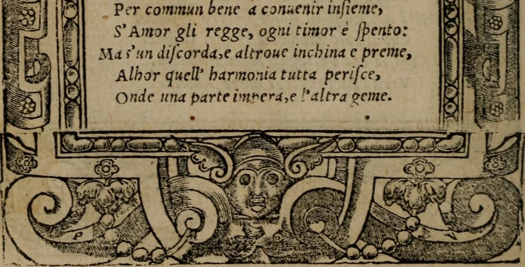 An illustration from Diverse imprese accomodate a diverse moralità, co versi che i loro significati dichiarano insieme con molte altre mella lingua italiana non piu tradotte, 1576, leaf 15