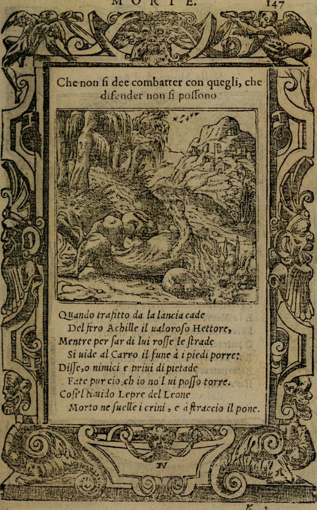 An illustration from Diverse imprese accomodate a diverse moralità, co versi che i loro significati dichiarano insieme con molte altre mella lingua italiana non piu tradotte, 1576, leaf 150