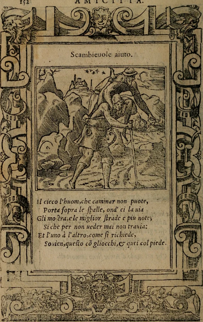 An illustration from Diverse imprese accomodate a diverse moralità, co versi che i loro significati dichiarano insieme con molte altre mella lingua italiana non piu tradotte, 1576, leaf 155