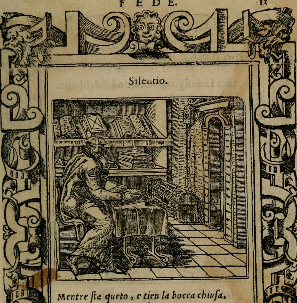 An illustration from Diverse imprese accomodate a diverse moralità, co versi che i loro significati dichiarano insieme con molte altre mella lingua italiana non piu tradotte, 1576, leaf 16