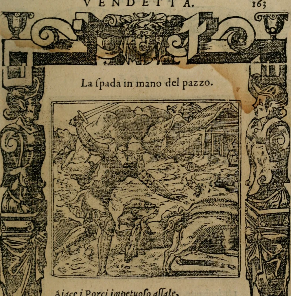 An illustration from Diverse imprese accomodate a diverse moralità, co versi che i loro significati dichiarano insieme con molte altre mella lingua italiana non piu tradotte, 1576, leaf 166