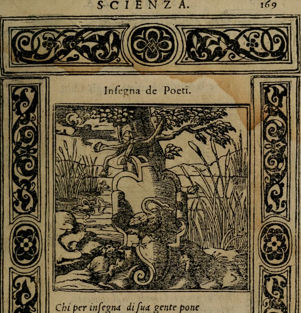 An illustration from Diverse imprese accomodate a diverse moralità, co versi che i loro significati dichiarano insieme con molte altre mella lingua italiana non piu tradotte, 1576, leaf 172