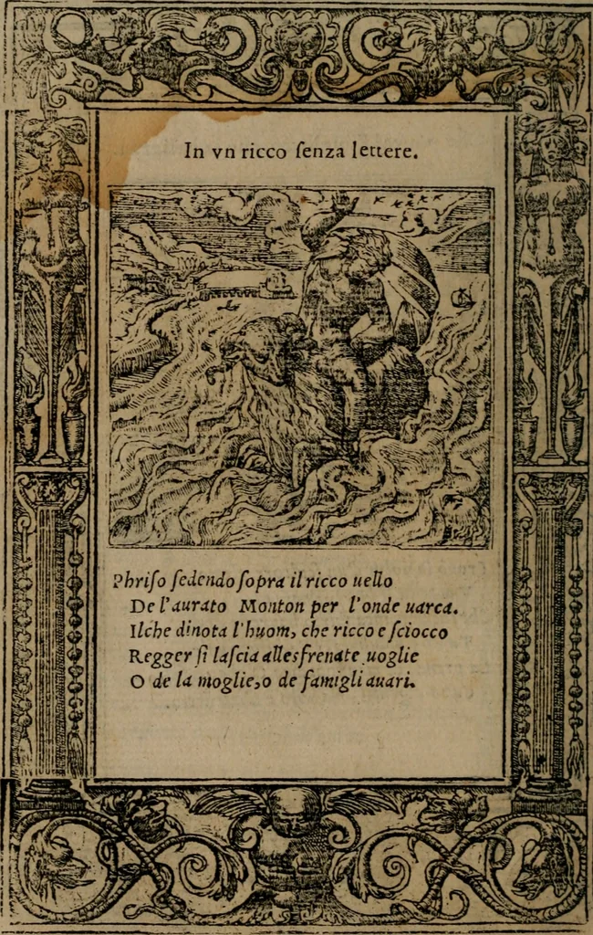 An illustration from Diverse imprese accomodate a diverse moralità, co versi che i loro significati dichiarano insieme con molte altre mella lingua italiana non piu tradotte, 1576, leaf 177