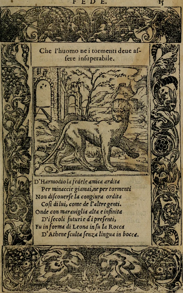 An illustration from Diverse imprese accomodate a diverse moralità, co versi che i loro significati dichiarano insieme con molte altre mella lingua italiana non piu tradotte, 1576, leaf 18