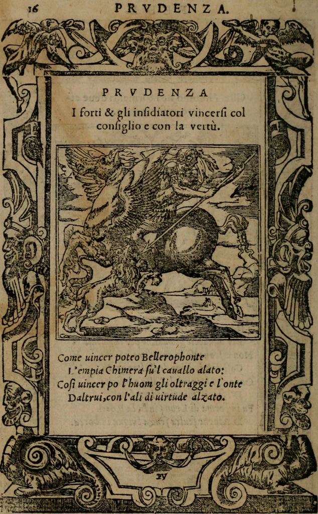 An illustration from Diverse imprese accomodate a diverse moralità, co versi che i loro significati dichiarano insieme con molte altre mella lingua italiana non piu tradotte, 1576, leaf 19