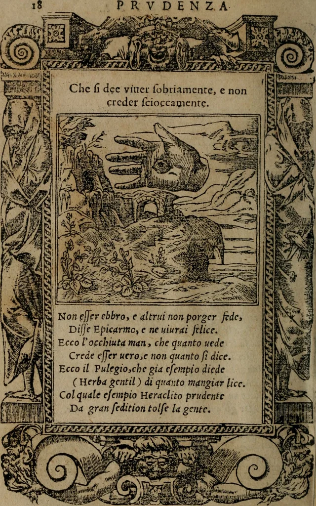 An illustration from Diverse imprese accomodate a diverse moralità, co versi che i loro significati dichiarano insieme con molte altre mella lingua italiana non piu tradotte, 1576, leaf 21