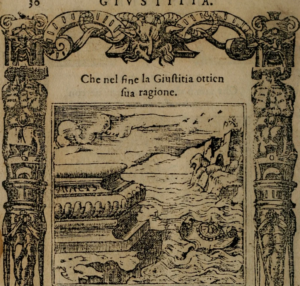 An illustration from Diverse imprese accomodate a diverse moralità, co versi che i loro significati dichiarano insieme con molte altre mella lingua italiana non piu tradotte, 1576, leaf 33