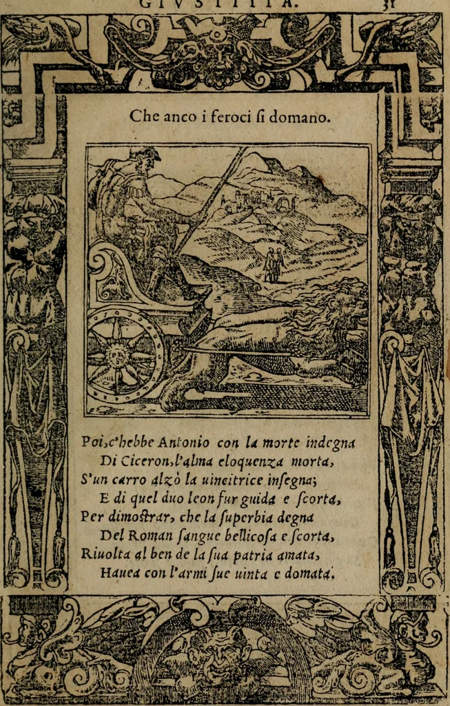 An illustration from Diverse imprese accomodate a diverse moralità, co versi che i loro significati dichiarano insieme con molte altre mella lingua italiana non piu tradotte, 1576, leaf 34