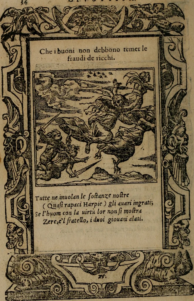 An illustration from Diverse imprese accomodate a diverse moralità, co versi che i loro significati dichiarano insieme con molte altre mella lingua italiana non piu tradotte, 1576, leaf 37
