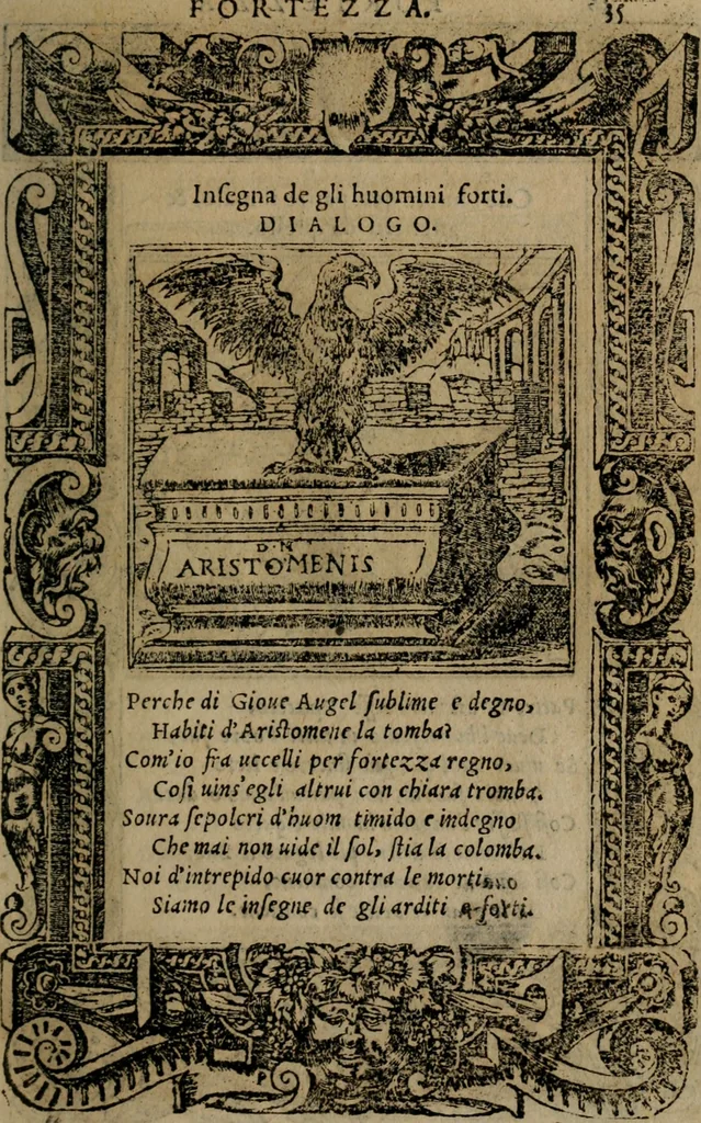 An illustration from Diverse imprese accomodate a diverse moralità, co versi che i loro significati dichiarano insieme con molte altre mella lingua italiana non piu tradotte, 1576, leaf 38
