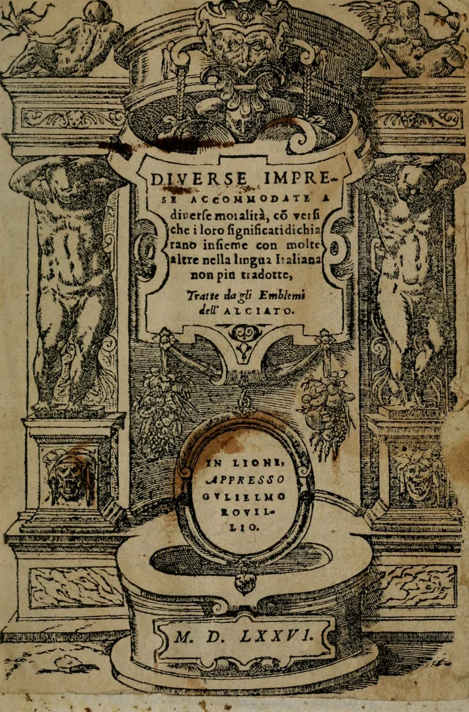 An illustration from Diverse imprese accomodate a diverse moralità, co versi che i loro significati dichiarano insieme con molte altre mella lingua italiana non piu tradotte, 1576, leaf 4