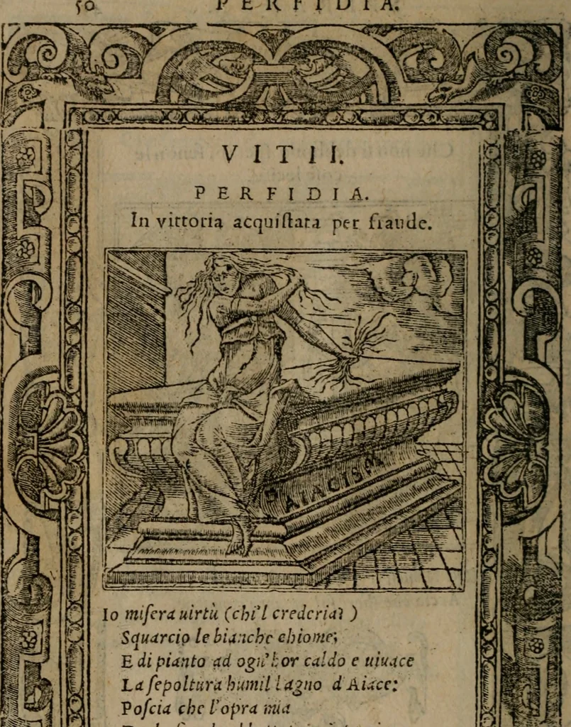 An illustration from Diverse imprese accomodate a diverse moralità, co versi che i loro significati dichiarano insieme con molte altre mella lingua italiana non piu tradotte, 1576, leaf 53