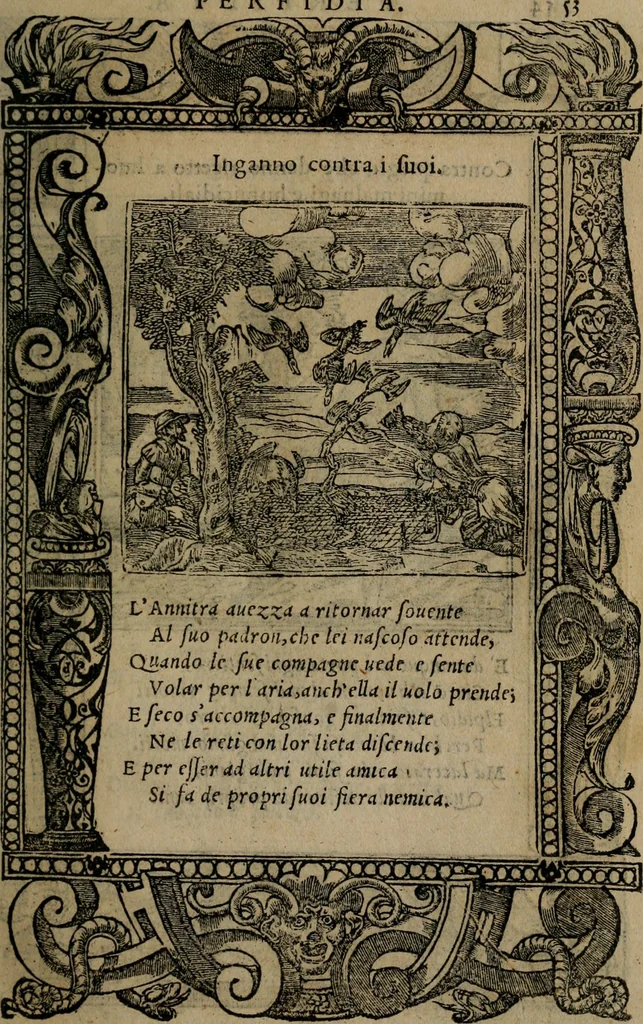 An illustration from Diverse imprese accomodate a diverse moralità, co versi che i loro significati dichiarano insieme con molte altre mella lingua italiana non piu tradotte, 1576, leaf 56