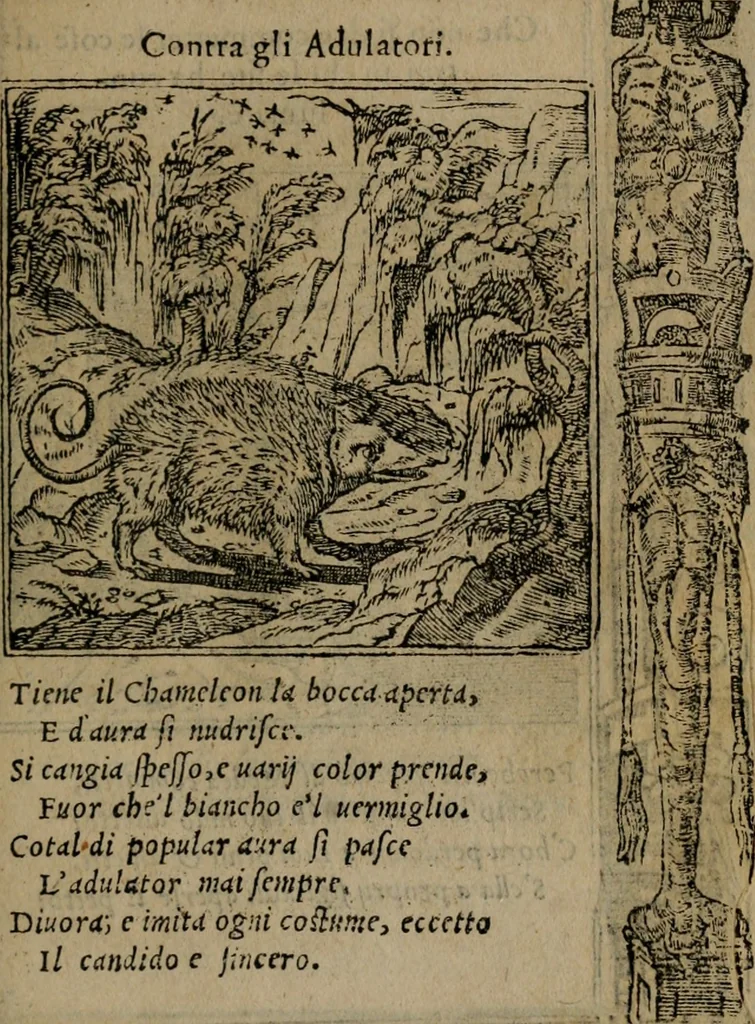 An illustration from Diverse imprese accomodate a diverse moralità, co versi che i loro significati dichiarano insieme con molte altre mella lingua italiana non piu tradotte, 1576, leaf 58