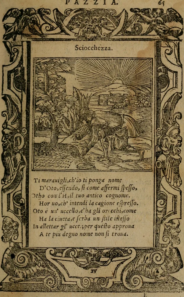 An illustration from Diverse imprese accomodate a diverse moralità, co versi che i loro significati dichiarano insieme con molte altre mella lingua italiana non piu tradotte, 1576, leaf 68