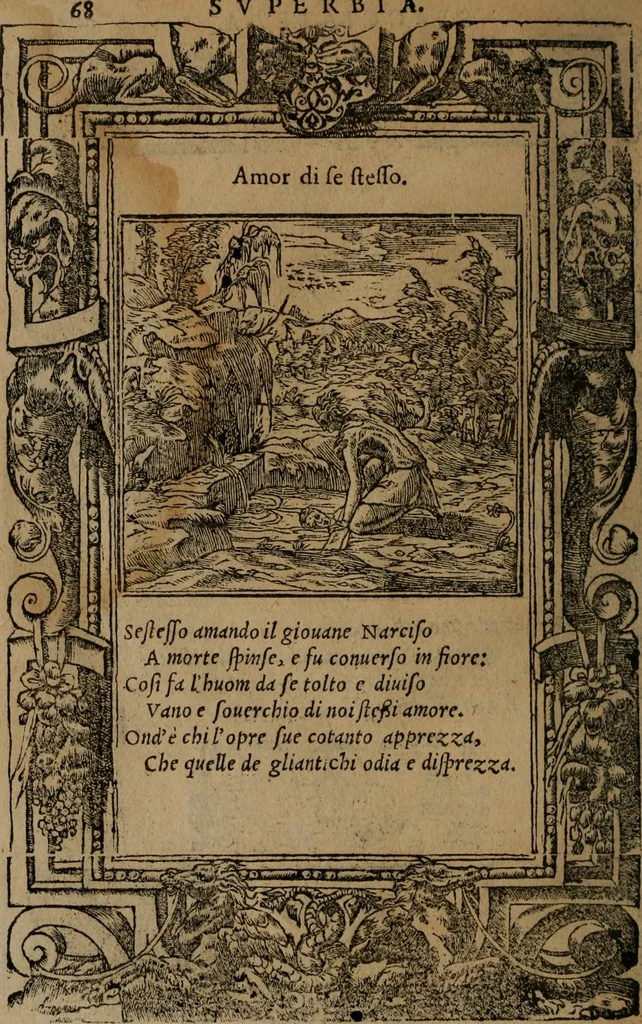 An illustration from Diverse imprese accomodate a diverse moralità, co versi che i loro significati dichiarano insieme con molte altre mella lingua italiana non piu tradotte, 1576, leaf 71