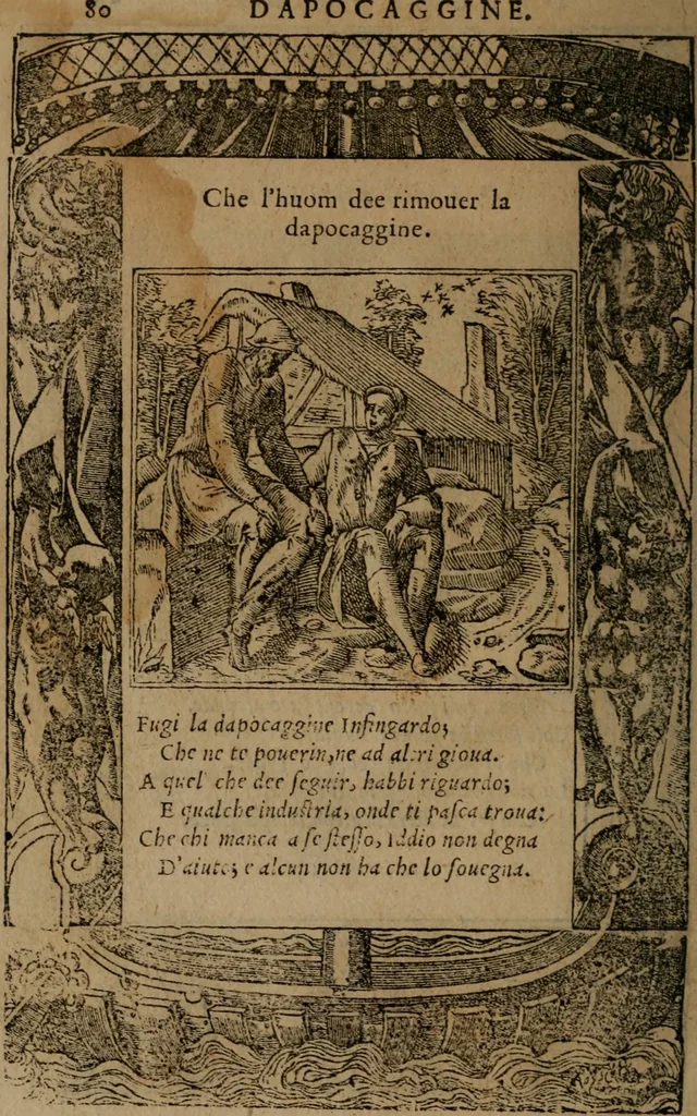 An illustration from Diverse imprese accomodate a diverse moralità, co versi che i loro significati dichiarano insieme con molte altre mella lingua italiana non piu tradotte, 1576, leaf 83