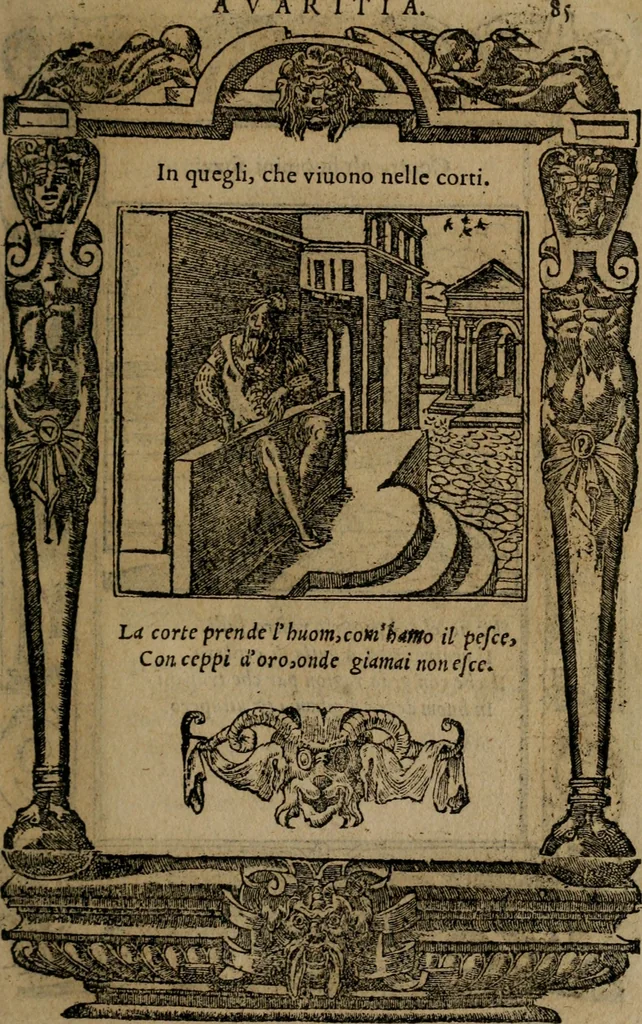 An illustration from Diverse imprese accomodate a diverse moralità, co versi che i loro significati dichiarano insieme con molte altre mella lingua italiana non piu tradotte, 1576, leaf 88