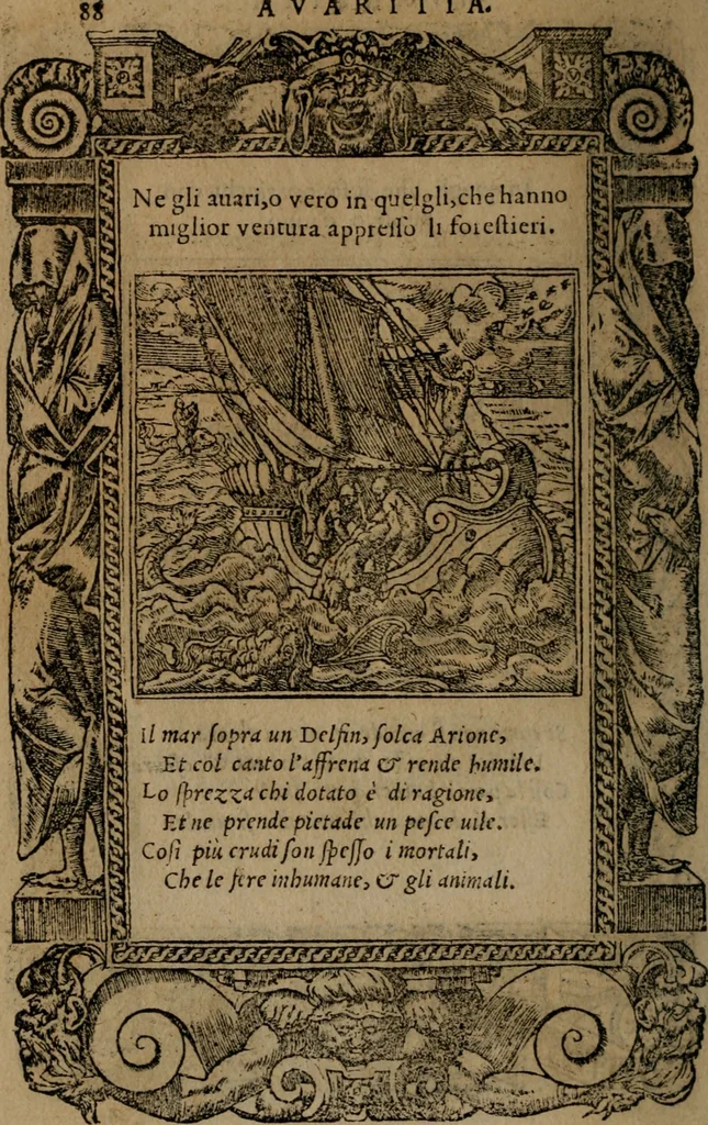 An illustration from Diverse imprese accomodate a diverse moralità, co versi che i loro significati dichiarano insieme con molte altre mella lingua italiana non piu tradotte, 1576, leaf 91