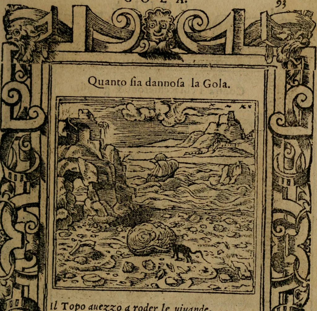 An illustration from Diverse imprese accomodate a diverse moralità, co versi che i loro significati dichiarano insieme con molte altre mella lingua italiana non piu tradotte, 1576, leaf 96